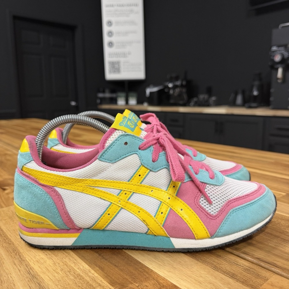 Onitsuka Tiger Colorado 85 HN8B5 Women's 9.5 EU 41.5 Pink Aqua Yellow Sneakers